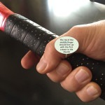 Using fingers to measure tennis grip