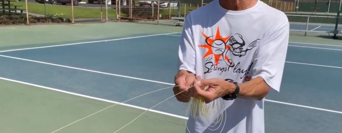 Pre-stretching tennis string