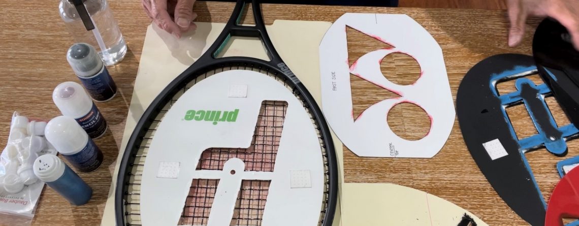 Stenciling a racquet