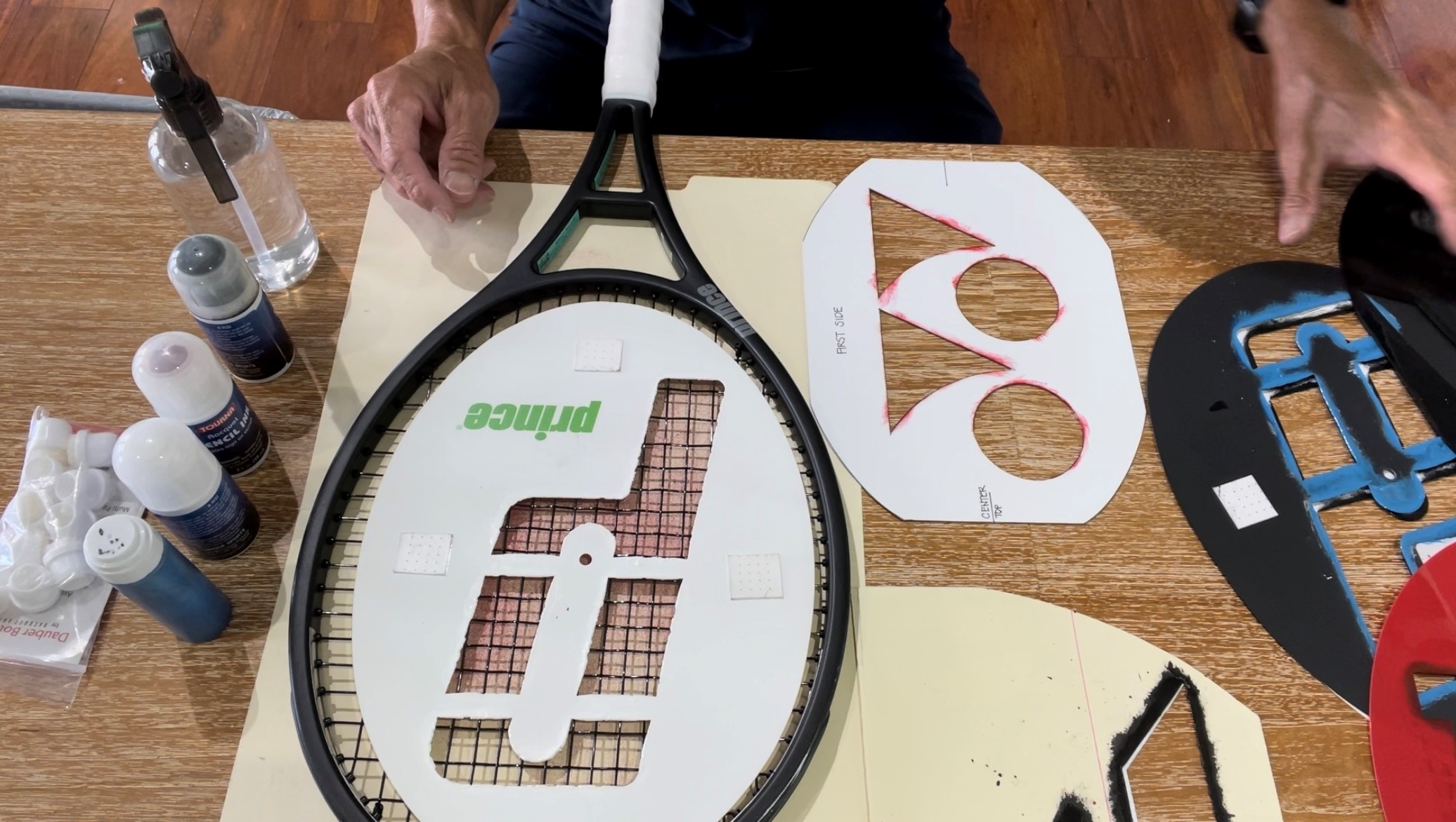 Stenciling a racquet